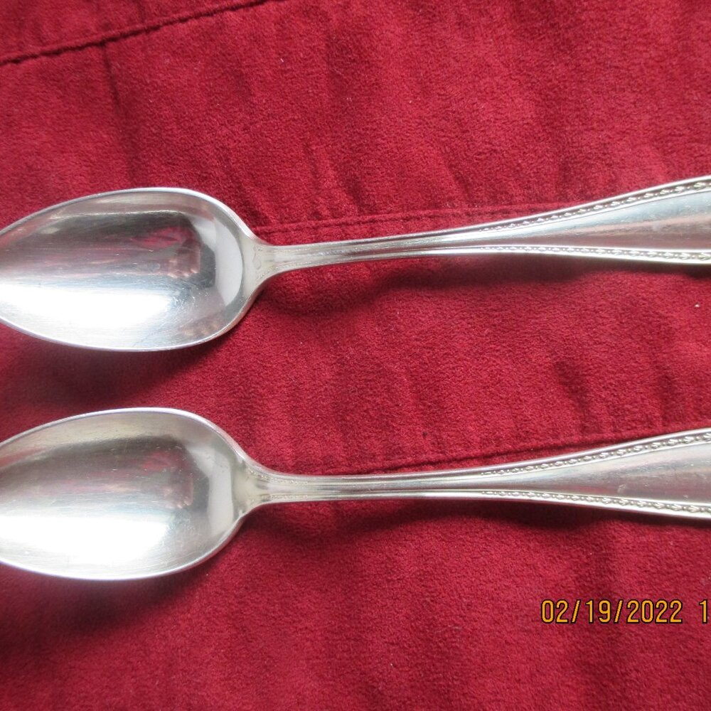 ONEIDA COMMUNITY 1910 SHERATON SILVERPLATE TEASPOON/2/ONE OWNER